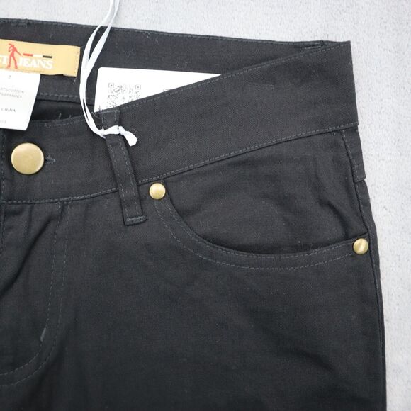 Just Jeans Pants Womens 7 Black Flat Front Comfort Straight Pockets Jeans - Picture 12 of 16